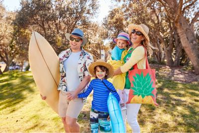 Family enjoying a beach holiday