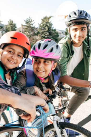 kids riding bikes