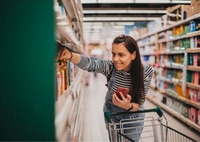 woman shopping at the supermarket