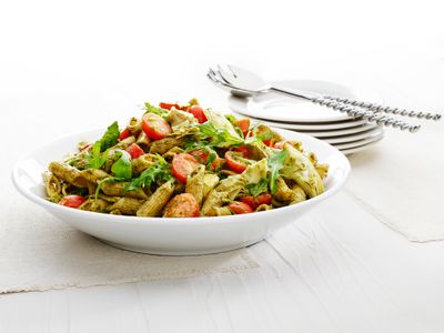 Quick pesto pasta salad