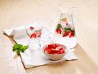 Strawberry and mint sparkling water