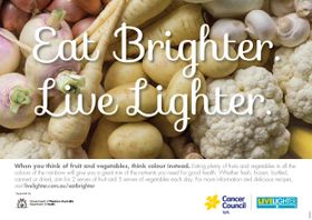 Eat Brighter white poster