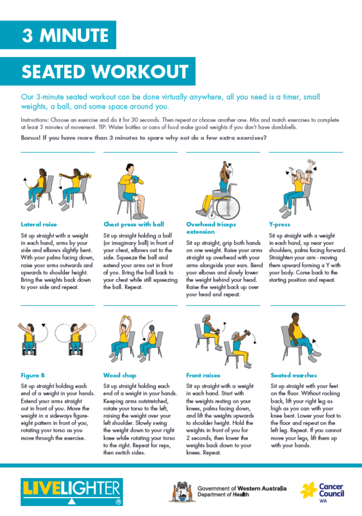 3 minute seated workout