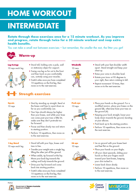 Home strength workout intermediate