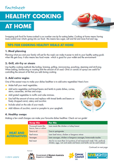 Healthy Cooking At Home factsheet thumbnail