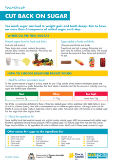 Cut Back on Sugar factsheet thumbnail