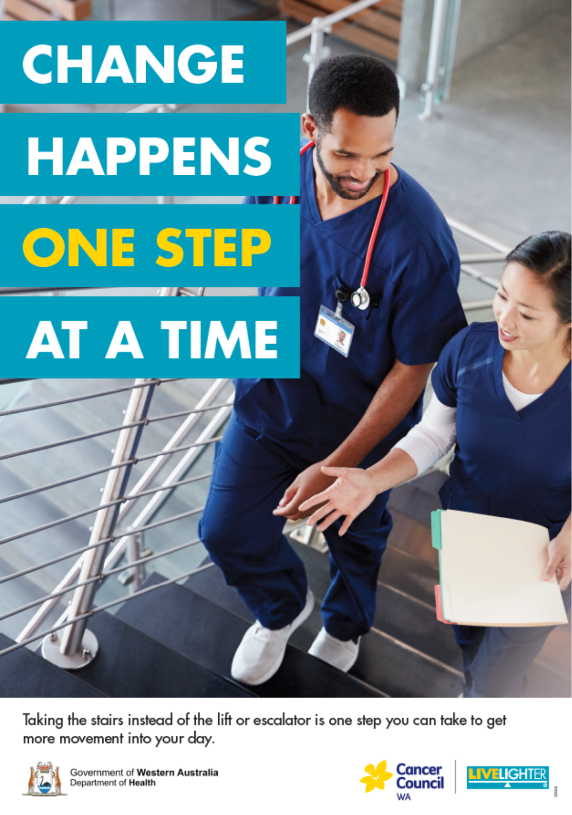 Take the stairs (health care) nudge poster