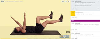 Screenshot of workout builder
