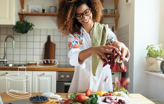 Lady preparing a healthy salad