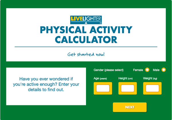 Physical activity calculator