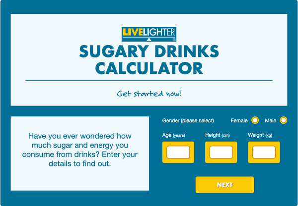 Sugary Drink Calculator postcard thumbnail